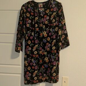 Johnny Was Multicolor Floral Long Sleeve Dress